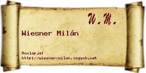 Wiesner Milán névjegykártya